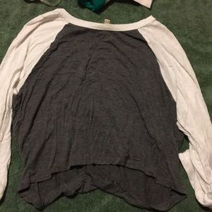 Grey and white baseball tee